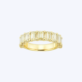 18K Yellow Gold 3.39ctw Emerald Cut Fancy Yellow Diamond Band - Y-Z/VS2/6 (HD)