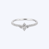14K Whtie Gold 0.27ctw Diamond Clover Band - 6.5 (SS)