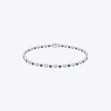 Stanton Color 14K White Gold 1.17ctw Sapphire & 0.92ctw Diamond Tennis Bracelet - 7"