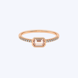 Stanton Color 14K Rose Gold 0.55ctw Morganite and 0.11ctw Diamond Accent Ring - 7