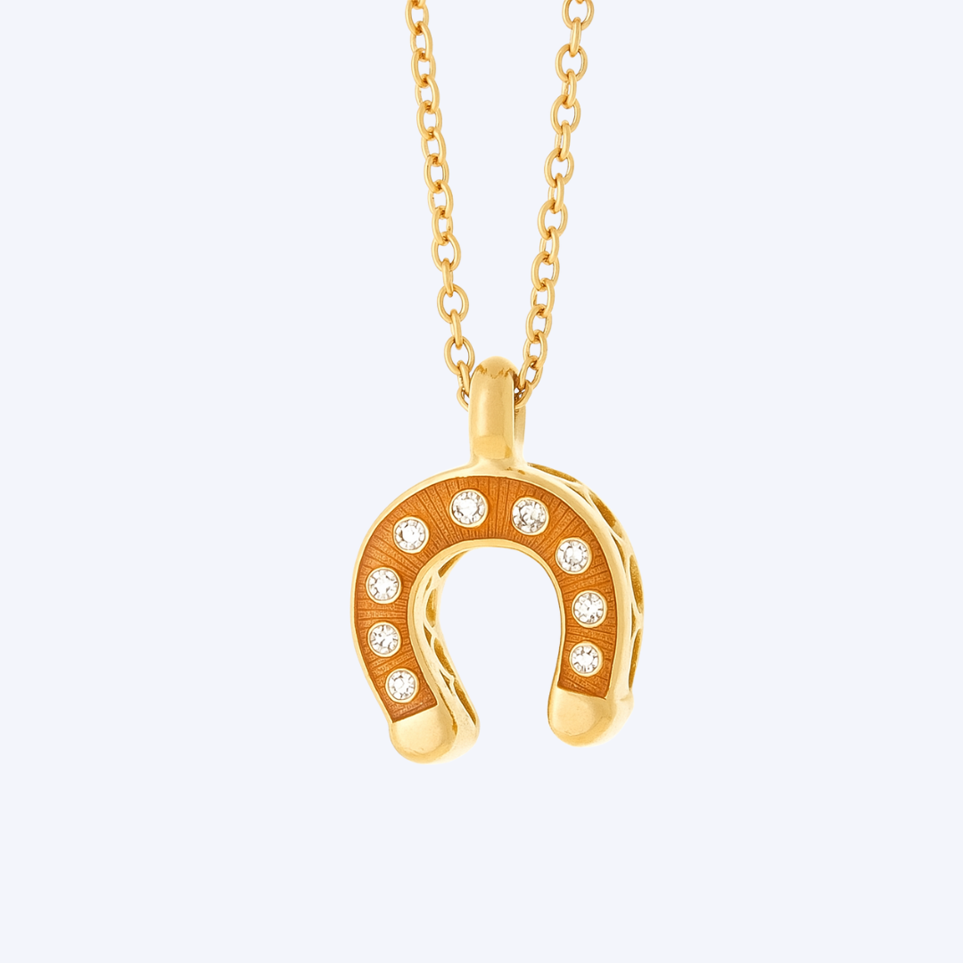 Fortune Collection Petro Enamel Set with Diamond Horseshoe Pendant