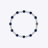 Stanton Color 14K White Gold 1.35ctw Diamond and 5.28ctw Sapphire Tennis Bracelet - 7"