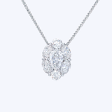 J. B. Star Platinum 0.92ct Oval Cut Diamond Drop Pendant - 2.47ctw/17.5"