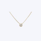 14K Yellow Gold 18" Bezel 1.00ctw Diamond Solitaire Necklace - G/VS1/RB (EST)