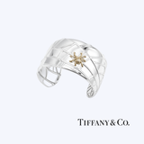 Tiffany & Co 925 Sterling Silver/18K Yellow Gold Web and Gold Spider Cuff Bracelet - 5.5 (EST)