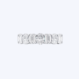 J. B. Star Platinum 1.30ctw Petite Alternating Oval and Emerald Cut Diamond Band