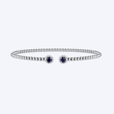 Bead Split Cuff Bracelet with Sapphire and Diamond