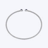 Bead Split Cuff Bracelet with Sapphire and Diamond