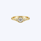 14K Yellow Gold Classic Bezel Three-Stone Diamond Ring - 6.25/0.43ctw (HM)