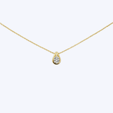 14K Yellow Gold Petite Teardrop 0.33ctw Diamond Pendant Necklace - 18" (HM)