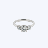14K White Gold 1.11ctw Lab-Grown Diamonds Three-Stone Engagement Ring - 6.75 (TEN)