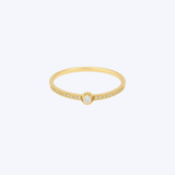 14K Yellow Gold Petite 0.11ctw Diamond Ring - 7 (TEN)
