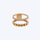 18K Rose Gold Beaded & 0.40ctw Diamond Ring Jacket - 7 (TEN)