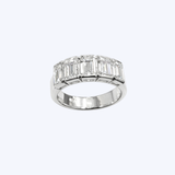 Platinum 3.19ctw Lab Grown Emerald Cut Diamond Band - 5.25 (HD)