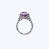 J. B. Star Platinum 4.52ctw Oval Purple Sapphire & 1.00ctw Diamond Halo Ring