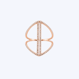 18K Rose Gold Double Triangle Wide 0.29ctw Diamond Ring - 7 (TEN)