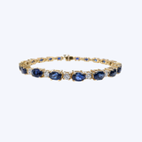 Oval Sapphire and Diamond Tennis Bracelet