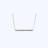 14K White Gold Black 0.18ctw Diamond Bar Necklace - 16-18" (TEN)