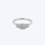 14K White Gold 1.03ctw Lab-Grown Diamonds Three-Stone Engagement Ring - 6.75 (TEN)