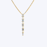 J. B. Star 18K Yellow Gold 1.56ctw Baguette Diamond Drop Necklace - 18"
