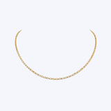 14K Yellow Gold 2.3mm 22" Elongated Oval Cable Chain Necklace - 9.78gr (EST)