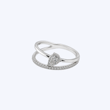 14K White Gold 0.26ctw Diamond Crossover Ring - 6.5 (TEN)