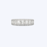 J. B. Star Platinum 1.65ctw Square Emerald Cut Diamond Pave Band