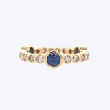 "Skylight" Blue Sapphires & Diamonds Bezel Eternity Ring