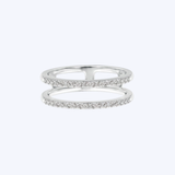 18K White Gold Double Band 0.27ctw Diamond Ring Jacket - 6.5 (TEN)