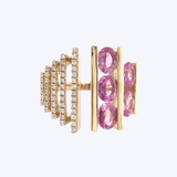 "Pink Rose" Pink Sapphires & Diamond  Ring