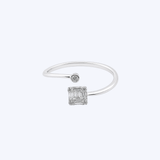 18K White Gold 0.20ctw Diamond Baguette Wrap Ring - 7 (TEN)