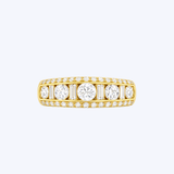 J. B. Star 18K Yellow Gold 1.42ctw Channel Pave Diamond Band