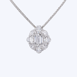 J. B. Star Platinum 1.25ctw Diamond Cluster Necklace - 18"