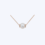 14K Rose Gold Freshwater Pearl Pendant with 0.10ctw Diamond Accents - FWP 10-11mm/16-18" (TEN)