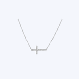 14K White Gold 0.24ctw Diamond Cross Necklace - 18" (TEN)
