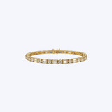 14K Yellow Gold 6.96ctw Alternating Emerald and Round Diamond Tennis Bracelet - 7" (VSM)