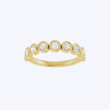 14K Yellow Gold Semi-Eternity Bezel Round Brilliant Lab-Diamond Band - 0.54ctw (STU)