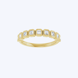 14K Yellow Gold Semi-Eternity Bezel Asscher Lab-Diamond Bezel Band - 0.50ctw (STU)