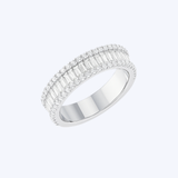 14K White Gold Baguette and Round Brilliant 1.56ctw Diamond Ring (HM)