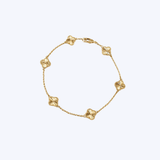 18K Yellow Gold 9mm Petite Clover Station Bracelet - 7.5"/6.7gr (BCO)