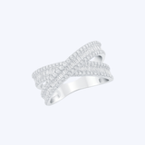 14K White Gold Criss Cross 2.15ctw Diamond Ring (HM)