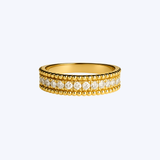 14K Yellow Gold Beaded Edge 0.38ctw Diamond Band (HM)