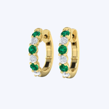 Adella Emerald and Diamond Huggies