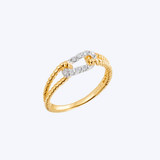 14K Yellow Gold 0.17ctw Diamond "Link" Ring (HM)