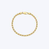 14K Yellow Gold 3.5mm Textured Link Bracelet - 4.68gr/7.5" (EST)