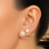 14K Yellow Gold Natural Diamond Bezel Studs - G-H/SI (T.GLK)