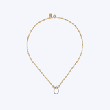 Gabriel & Co 14K Yellow/White Gold Open Teardrop Diamond Hollow Paperclip Chain Necklace