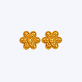 22K Yellow Gold Vintage Double Flower Studs - 2.5gr (EST)