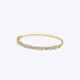 14K Yellow Gold 4.95ctw Mixed-Shape Diamond Bangle - 6.75" (HM)