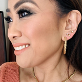 38mm Braided Yellow Gold Hoop Earrings